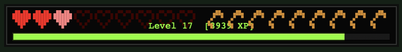 PixelHUD hearts, XP, and hunger HUD from the app